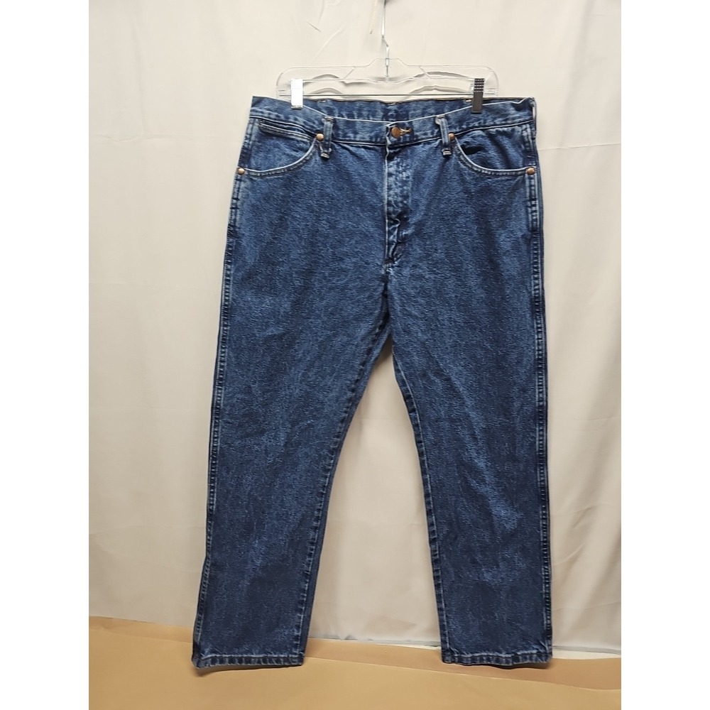 Wrangler Men Blue Cowboy Cut Original Fit Jeans Stonewashed 1013mwzgk Size 36x30 - Picture 2 of 16